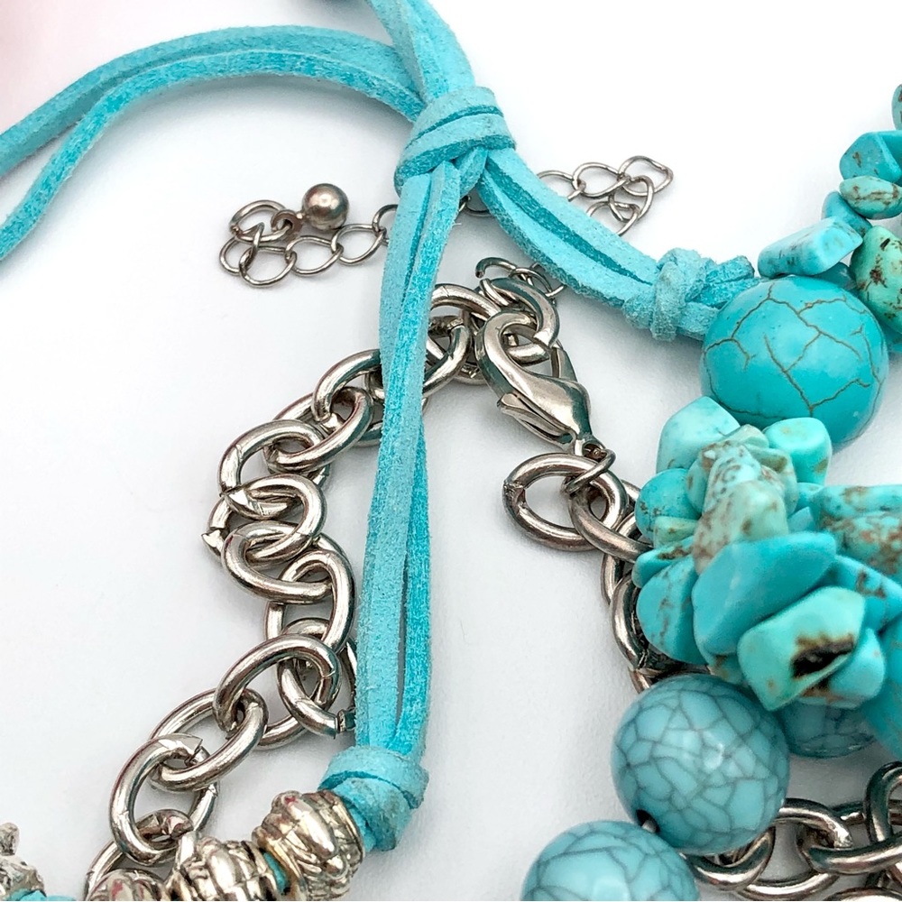 5 Piece Jewelry Lot Southwestern Cowgirl Tribal Boho Faux Turquoise Assorted - Picture 14 of 16